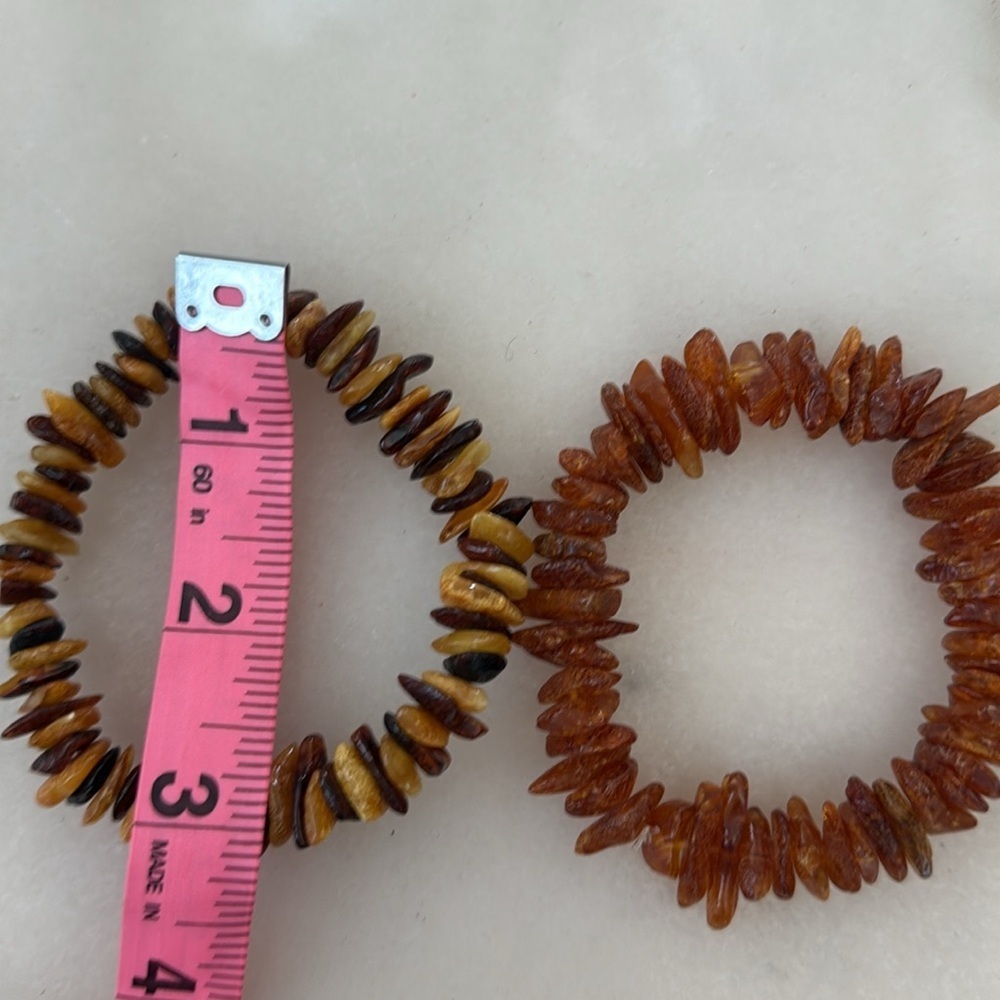 Baltic amber chip bead bracelet set of two - Picture 12 of 15